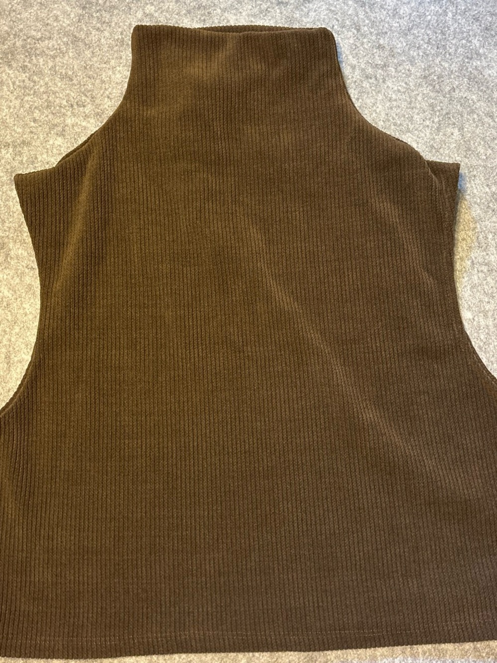 glam Chocolate Ribbed Mock Neck Tank